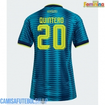 Camisa de time de futebol Colômbia Juan Fernando Quintero #20 Replicas 2º Equipamento Feminina Mundo 2026 Manga Curta